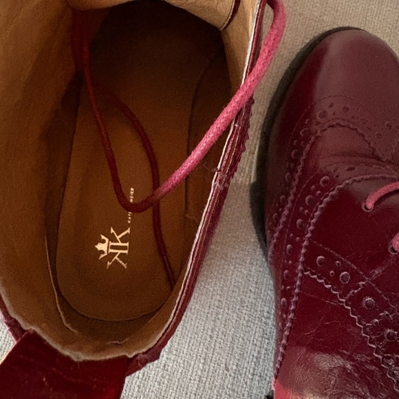 Kate Kanzer Red Brogue Ankle Boots - Picture 7 of 9